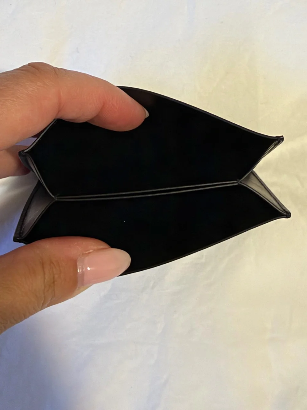 NIB Balmain Black Leather Slim Card Case with Gold Logo